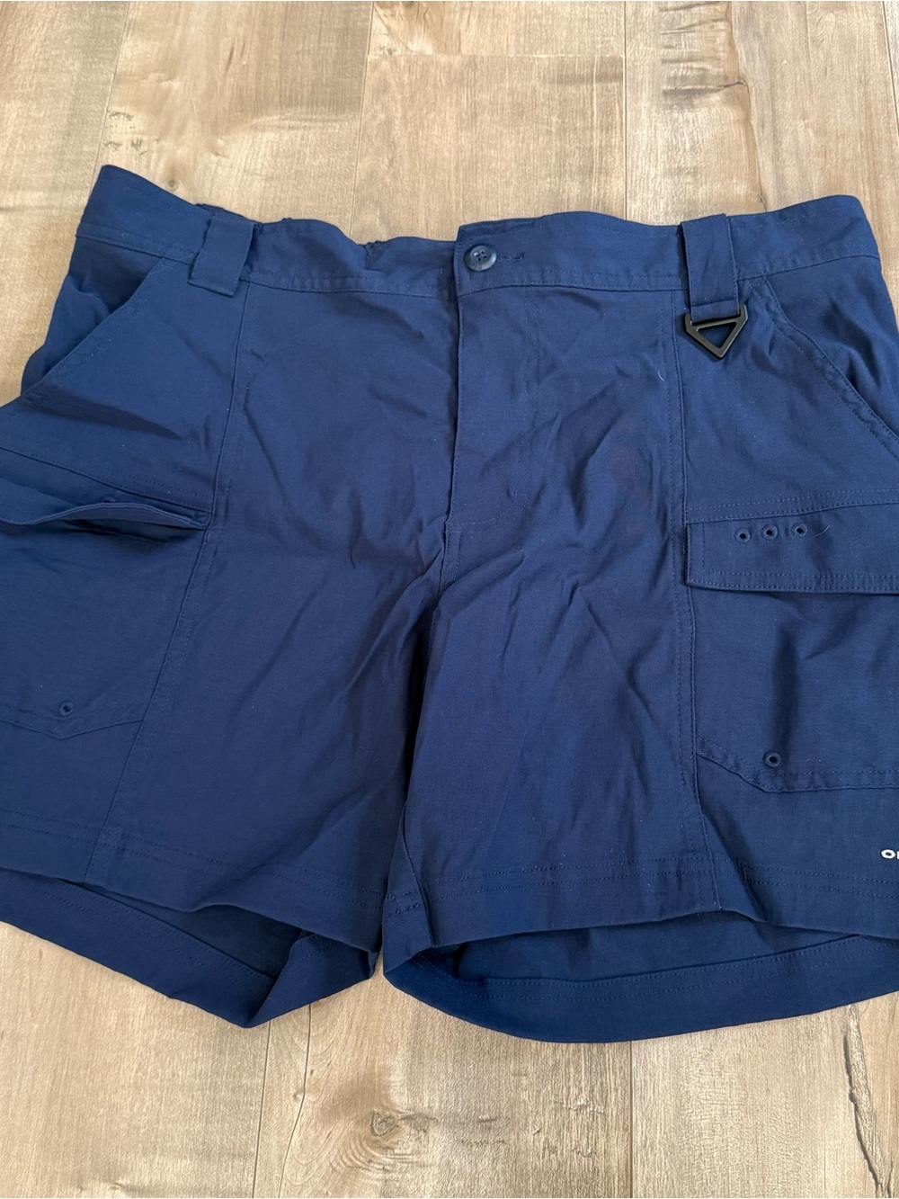 Columbia PFG Shorts Omni-Shield Large Navy Blue Outdoor Hiking Pockets Cargo